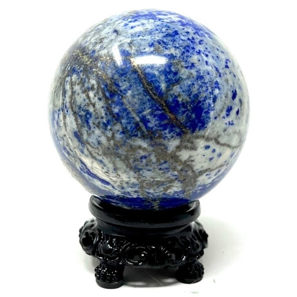 Lapis Lazuli Blue UV reactive Sphere Blue Grey Crystal Rock Orb natural stone